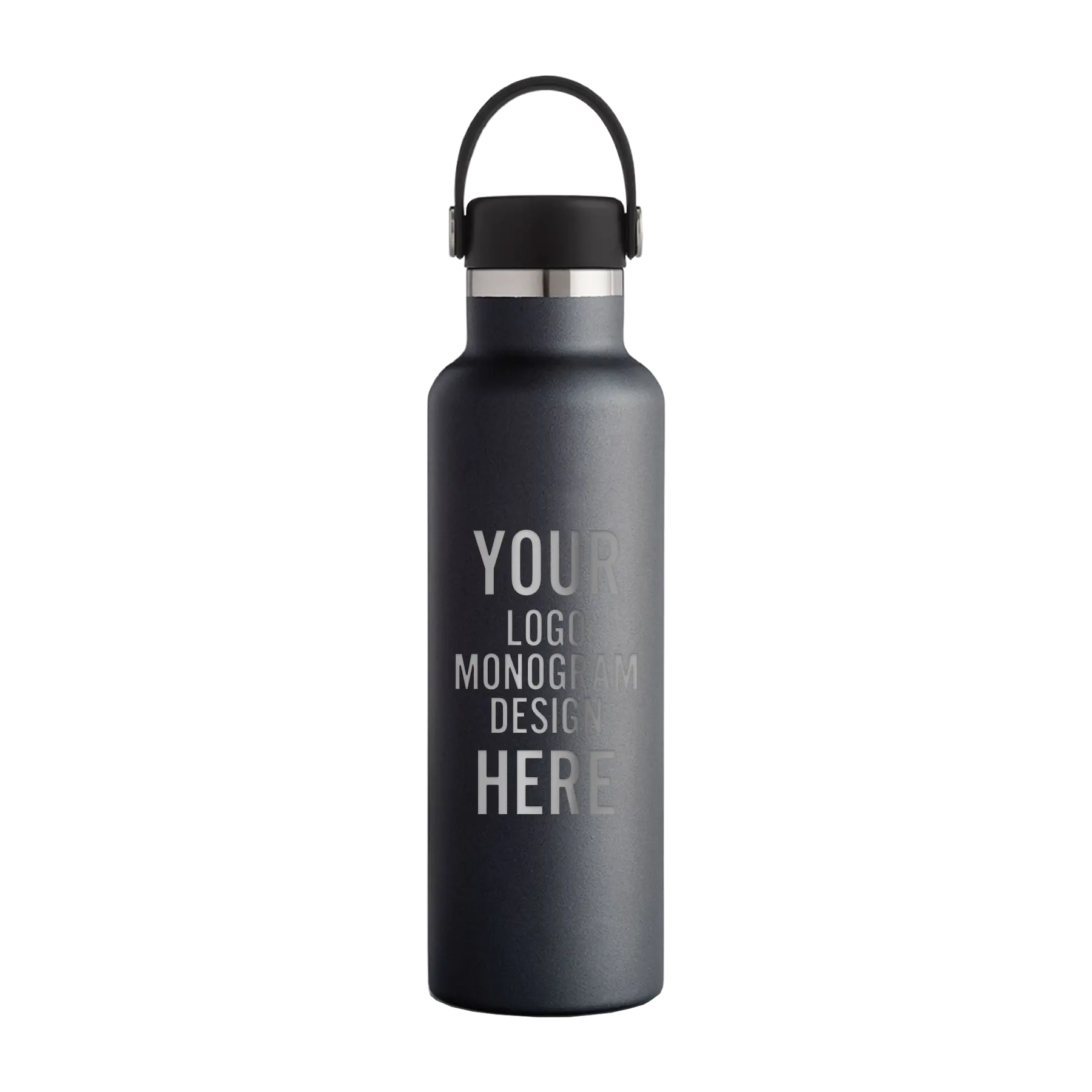 Personalized Hydro Flask 21 oz Standard Mouth Bottle | Black