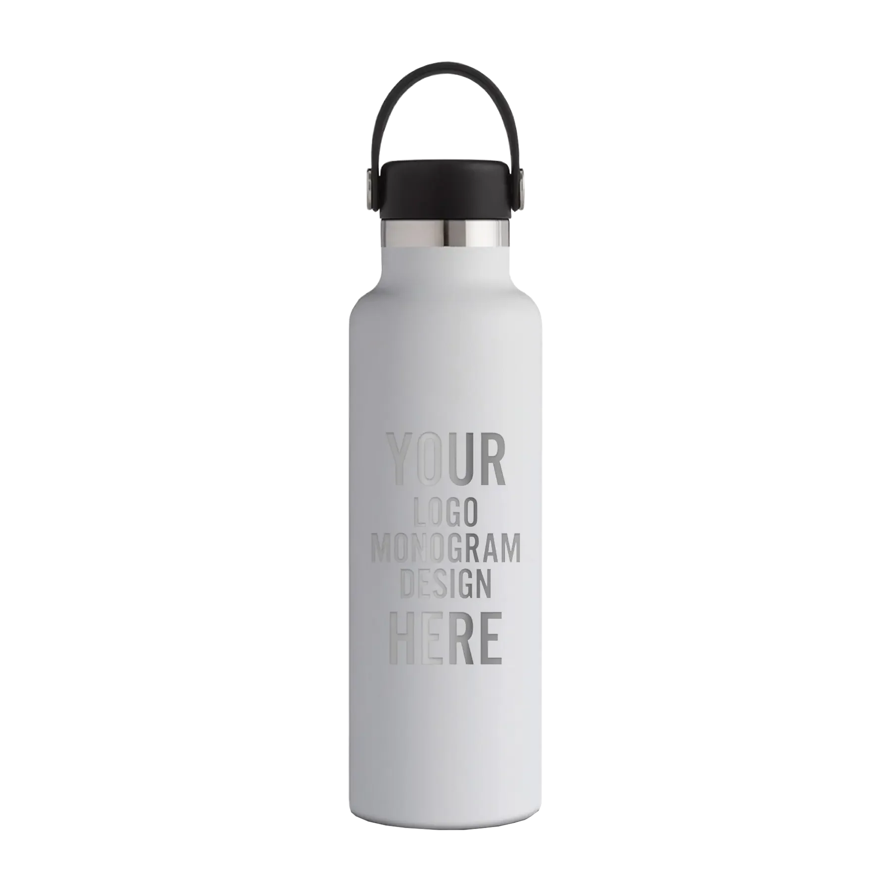 Personalized Hydro Flask 21 oz Standard Mouth Bottle | White