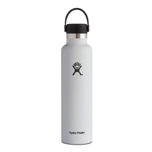 Personalized Hydro Flask 24 oz Standard Mouth Bottle | White
