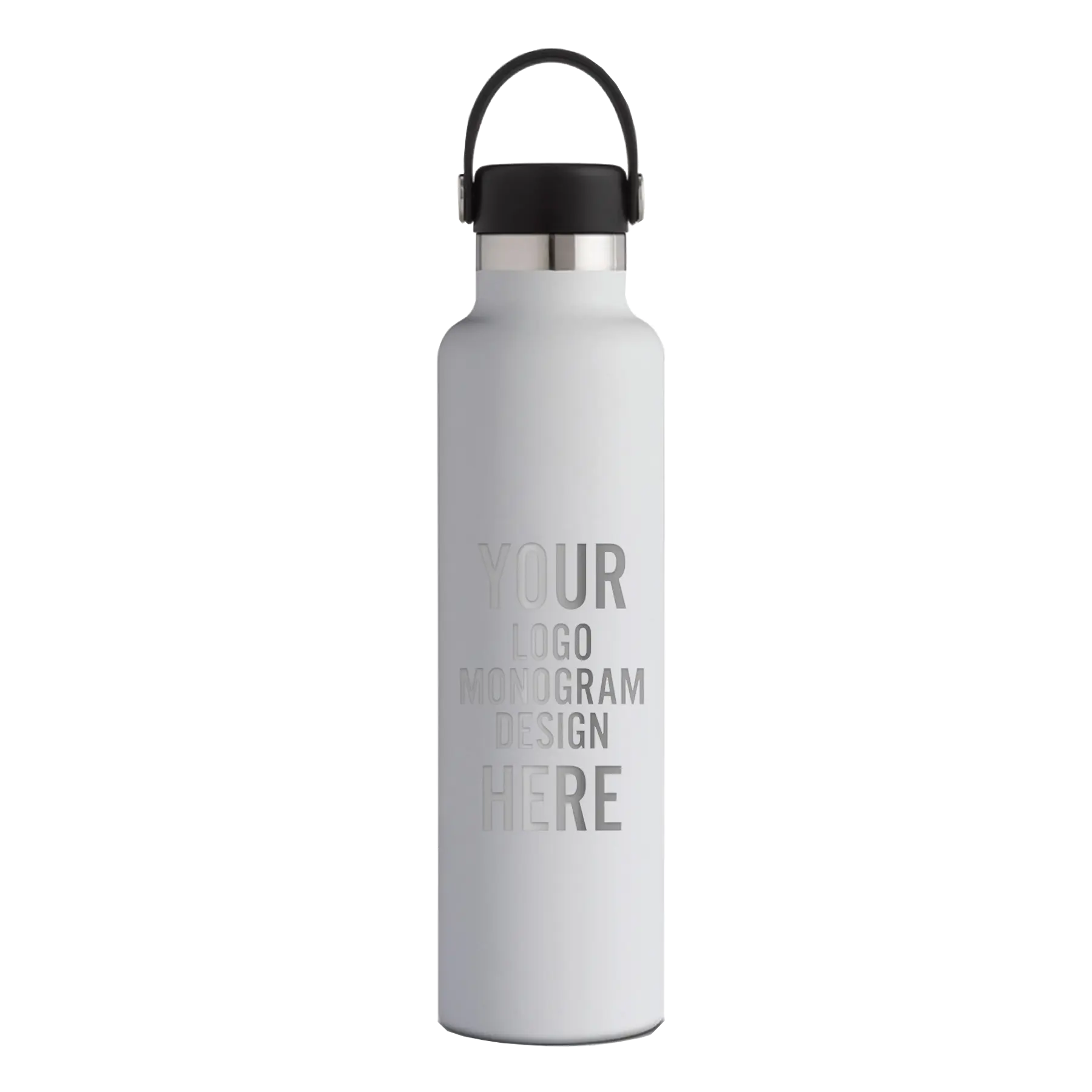 Personalized Hydro Flask 24 oz Standard Mouth Bottle | White